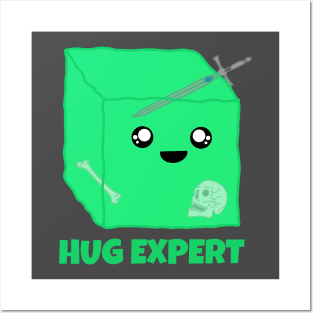 Hug Expert Gelatinous Cube Cute Monster Posters and Art